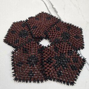 vintage Handcrafted Hawaiian Koa Seed Coasters Set Of 5